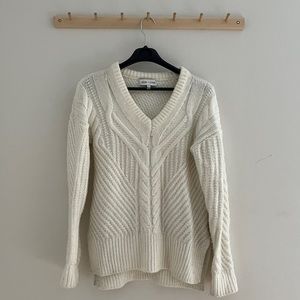 John + Jenn white v-neck sweater (Small)